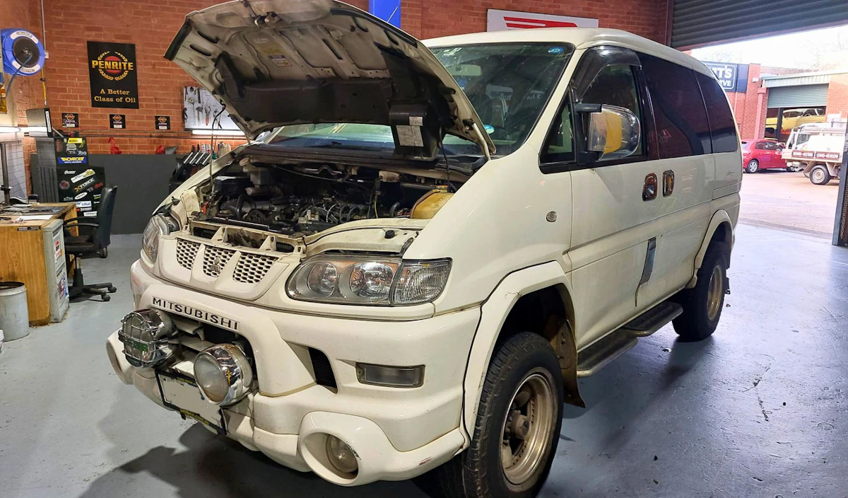 Mitsubishi Delica in for new spark plugs and ignition leads - Halls Gully Automotive